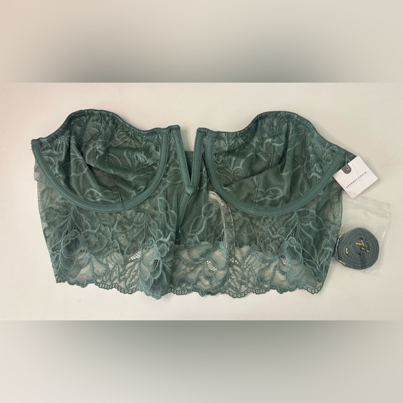 Anthropologie Other - ANTHROPOLOGIE NWT TEIL GREEN LACE STRAPLESS ADJUSTABLE CORSET BRALETTE SZ XL